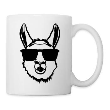 Llama with sunglasses Funny No Drama Llama - Mug - white - Right