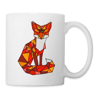 Mosaikfuchs im Flammenstil - Tasse - Weiß - Rechts