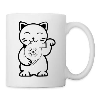 Turbo Charger Cat Tuning Car JDM Performance Japan - Mug - white - Right