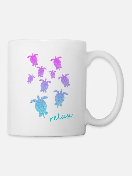 Schildkröten Turtle Relax chill out - Tasse - Weiß