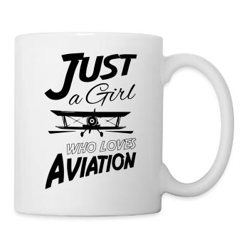Just a Girl Who Loves Aviation - Tasse - Weiß - Rechts