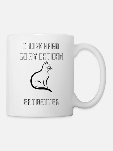 MY CAT IS HUNGRY - Mug - white