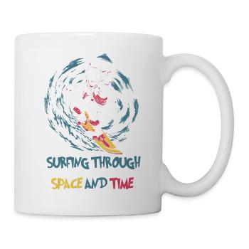 Astronaut surft durch Raum und Zeit Surfer Surfen - Tasse - Weiß - Rechts
