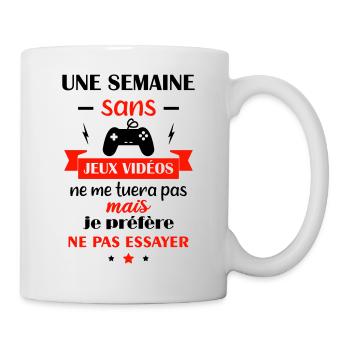 semaine sans jeux vidéos - Mug blanc - blanc - Droite