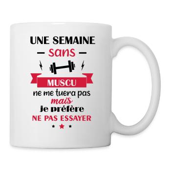 une semaine sans muscu - musculation - Mug blanc - blanc - Droite