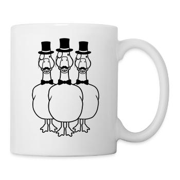 Herren 3 Monokel Gänse - Tasse - Weiß - Rechts