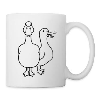 Équipe mignonnes amis oies - Mug blanc - blanc - Droite