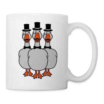 3 Monokel Brille Gänse - Tasse - Weiß - Rechts