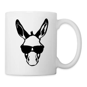 Esel mit Sonnenbrille Lustige Geschenkidee - Tasse - Weiß - Rechts