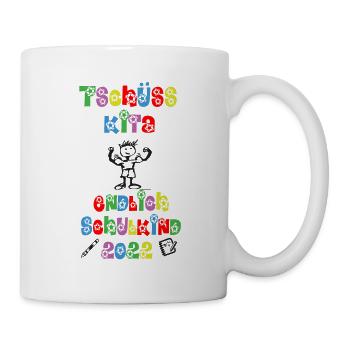lustiges Fußballdesign für den Schulanfang - Tasse - Weiß - Rechts