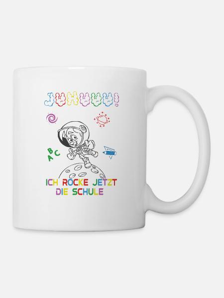 lustiges Design für einen galaktischen Schulstart - Tasse - Weiß