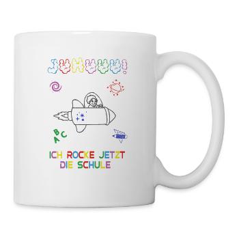 lustiges Design für einen galaktischen Schulstart - Tasse - Weiß - Rechts