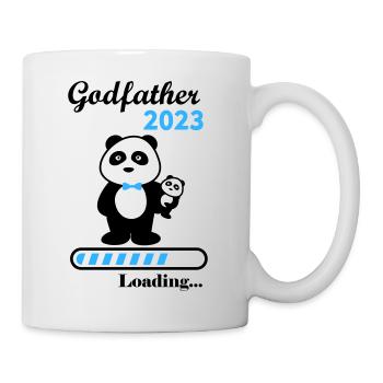 Pate im Jahr 2023, Schwangerschaftsanzeige, Pate - Tasse - Weiß - Rechts