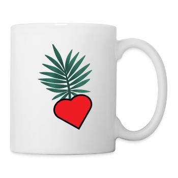 HERZ. HERZ. VALENTINSTAG. LIEBE. LIEBE. HERZ - Tasse - Weiß - Rechts