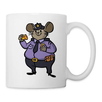 Mäuse Polizistin / Polizisten Maus - Tasse - Weiß - Rechts