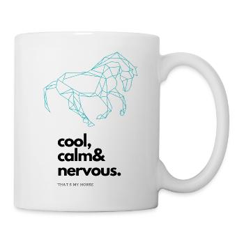 Mon cheval est cool, calme et nerveux. Sans aucun doute. - Mug blanc - blanc - Droite