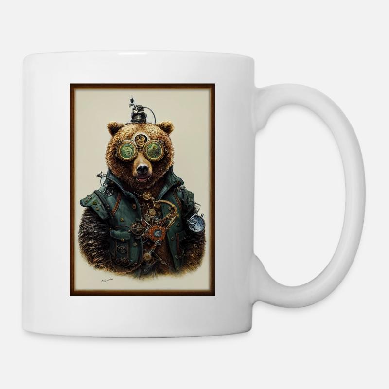 Steampunk bear - Mug - white