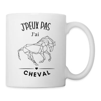 J'peux pas j'ai cheval - Mug blanc - blanc - Droite