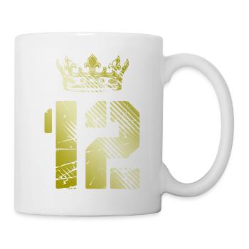 12 Zahl Krone - Tasse - Weiß - Rechts