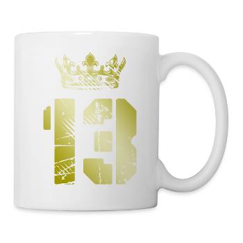 13 Zahl Krone - Tasse - Weiß - Rechts
