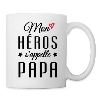 Mon héros s appelle papa - Mug blanc - blanc - Droite