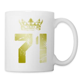 71 Zahl Krone - Tasse - Weiß - Rechts