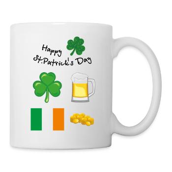 Einen schönen St. Patrick Tag. Festliches Design - Tasse - Weiß - Rechts