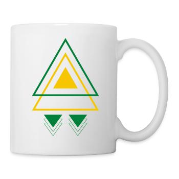 Triangles Vert et Jaune Décoration Géométrie - Mug blanc - blanc - Droite