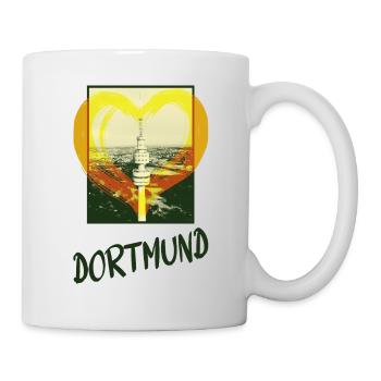 Dortmund Deutschland Stadt Skyline Herz Liebe - Tasse - Weiß - Rechts