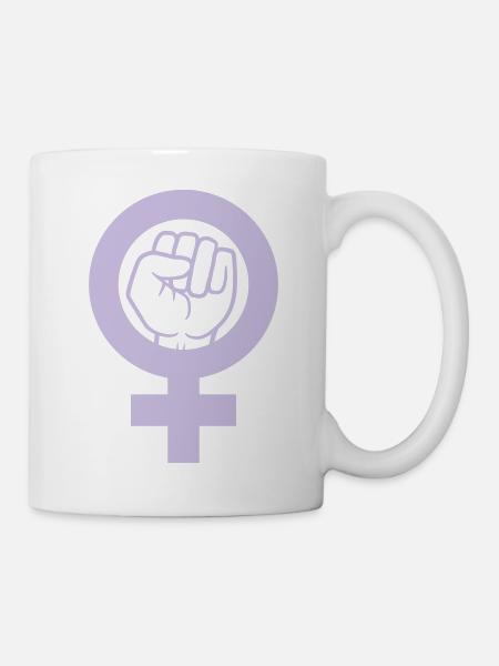 Rebellion Faust Feminist Symbol - Tasse - Weiß