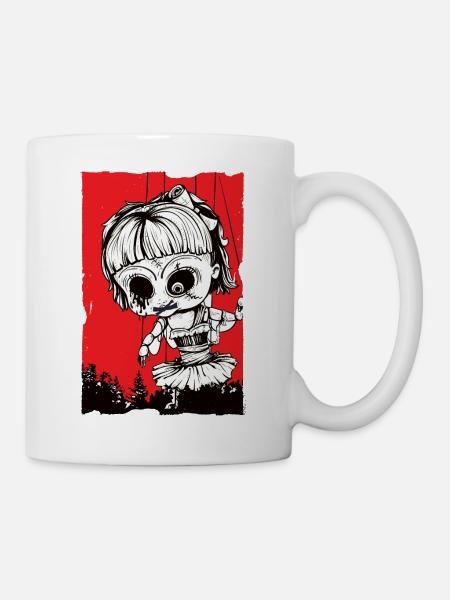 Puppe über Wald - Tasse - Weiß