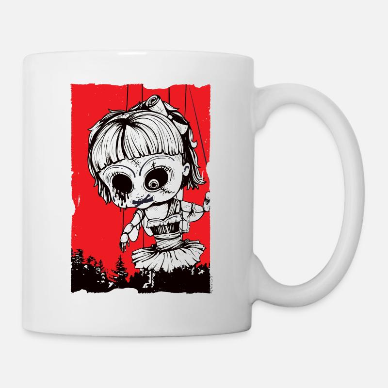 Puppe über Wald - Tasse - Weiß
