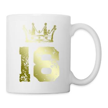 18 Zahl Krone - Tasse - Weiß - Rechts