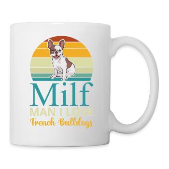 Man I Love French Bulldogs Dog Frenchie Retro - Mug - white - Right