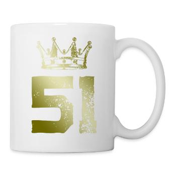 51 Zahl Krone - Tasse - Weiß - Rechts