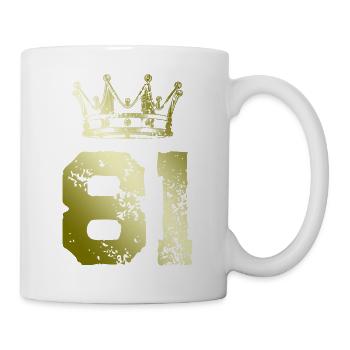 81 Zahl Krone - Tasse - Weiß - Rechts
