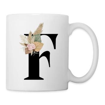 Buchstabe F Blumen - Tasse - Weiß - Rechts