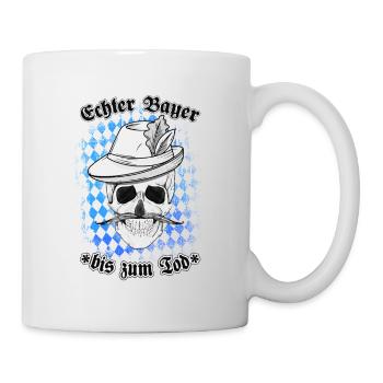 Echter Bayer - Bis zum Tod - Totenkopf - Rauten - Tasse - Weiß - Rechts