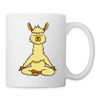 Lama Alpaka Yoga Lustig Geschenkidee - Tasse - Weiß - Rechts