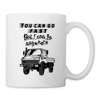 Vous pouvez aller vite, mais je peux aller n’importe où! Unimog 4x4 - Mug blanc - blanc - Droite