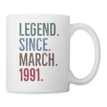 Légende depuis mars 1991 - Mug blanc - blanc - Droite