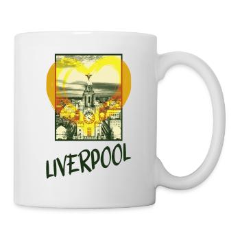 Liverpool Angleterre Ville Skyline Coeur Love Home - Mug blanc - blanc - Droite