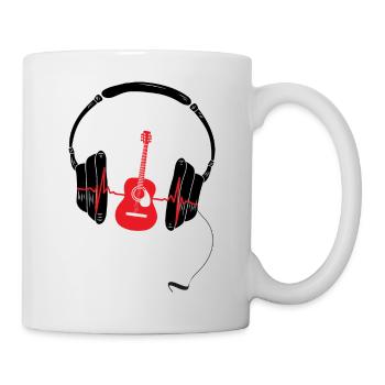 Head phone guitare pour passionné de musique fun - Mug blanc - blanc - Droite