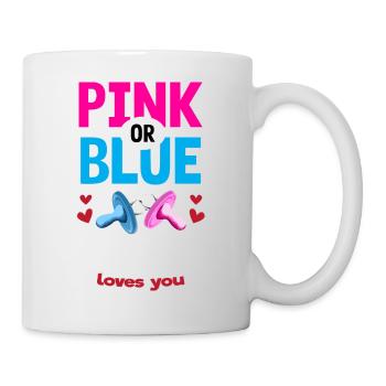 Pink or Blue Father Loves You Gender Reveal Party - Mug - white - Right