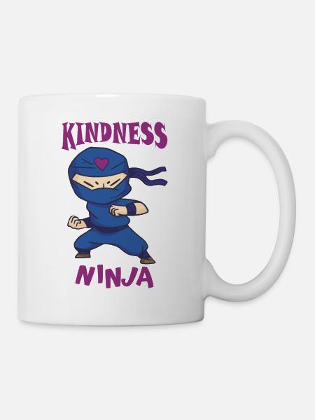 Freundlicher Ninja, Kampf gegen Mobbing - Tasse - Weiß