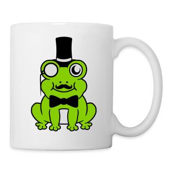 Sir Frosch Gentlemen Zylinder - Tasse - Weiß - Rechts