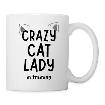 Crazy cat lady in training | Funny woman tee-shirt - Mug blanc - blanc - Droite