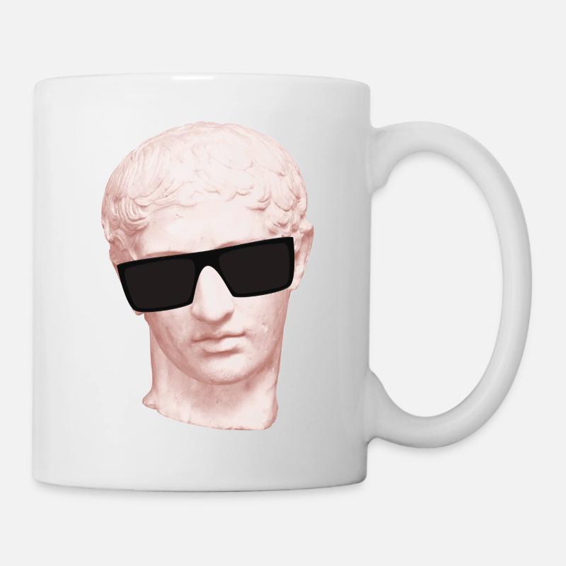 Greek statue with glasses - Mug - white