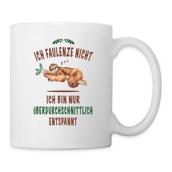 Ich faulenze nicht Faultier Lustige Sprüche - Tasse - Weiß - Rechts