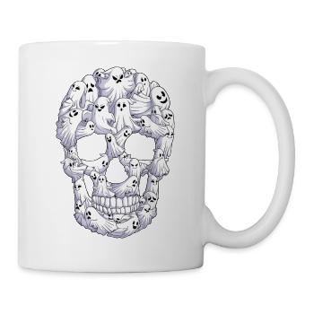 Totenkopf Boo Geist Lustige Boo Geister Halloween Kostüm - Tasse - Weiß - Rechts